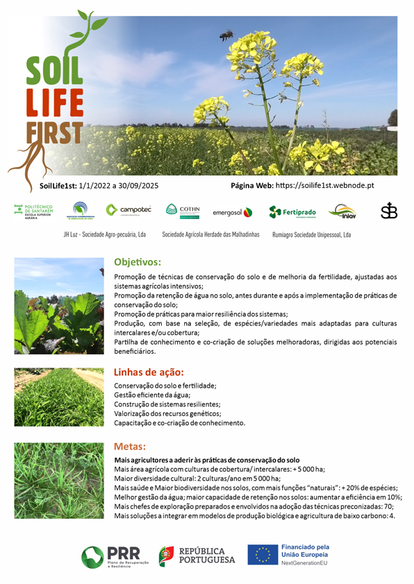 Flyer produzido para a apresentação do projeto na Sessão de Encerramento do projeto Horticover, em abril de 2023